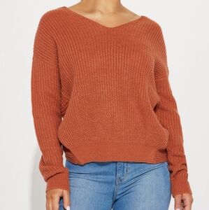 Rust sweater- knot back detail